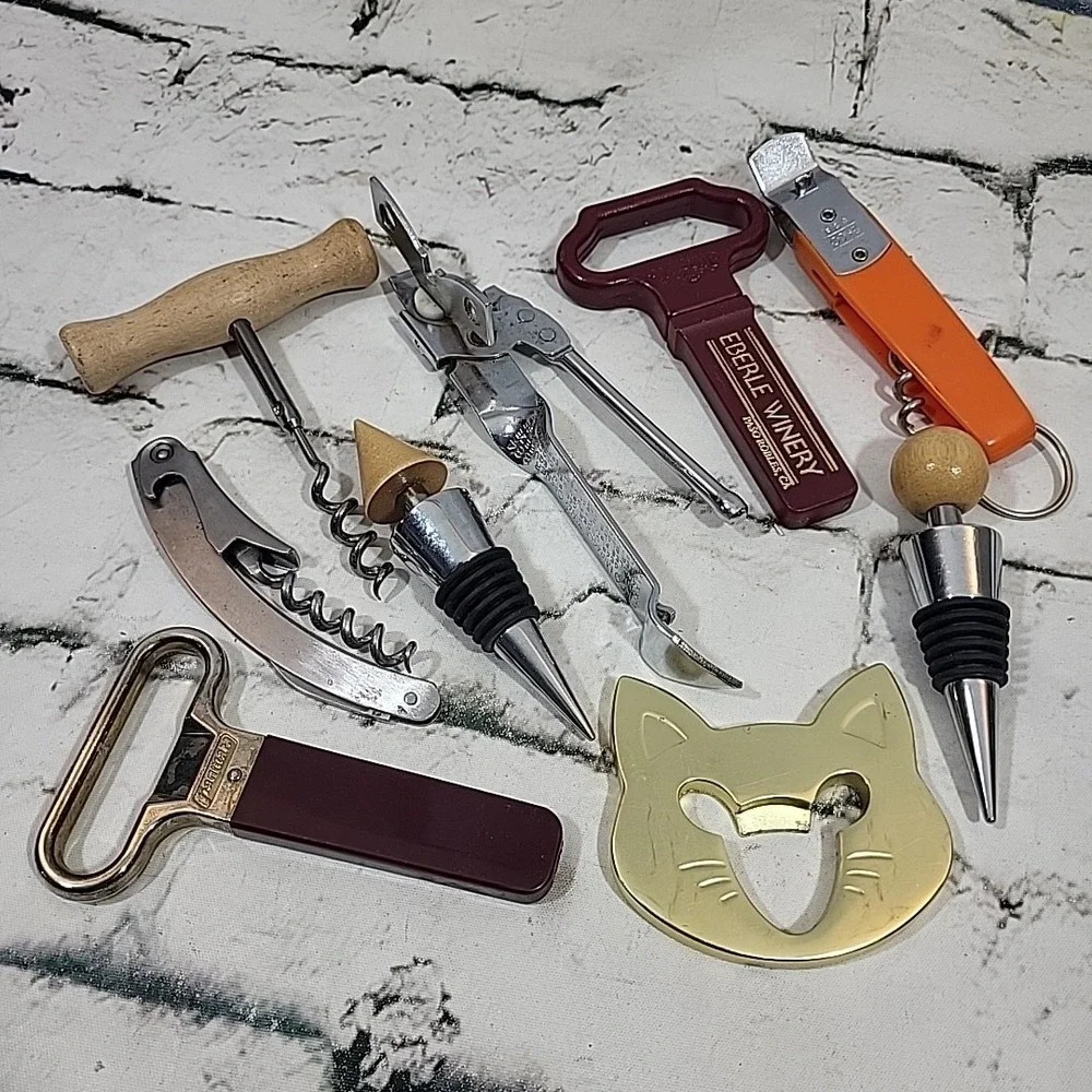 Vintage Corkscrew Bottle Openers Stoppers Barware‎ Gadgets Mixed Lot Of 9